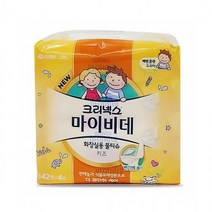 [트윈스몰] 1+1 크리넥스 마이비데 화장실용 물티슈 키즈용 캡형42매X4팩 배변훈련 도우미