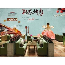 Beibehang papier peint mural 3d 빈티지 벽지 한국 요리 케이터링 공구 서류 집 장식, 02 16352157_01 1 square Meter