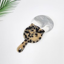 프랑스핀 새침한 고양이 12 cm 손거울, 1 호피 베이지