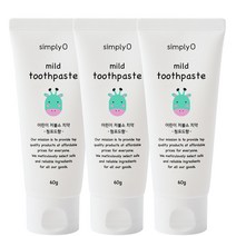 심플리오 마일드 어린이 치약 청포도 60g 유기농 저불소치약, 3개