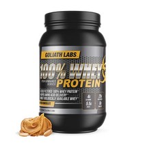 Goliath Labs 100% 유청 단백질 파우더 분리/블렌드 | 남성 및 여성용 빠른 흡수 운동 보충제 각 제공량당 순수 25g BCAA 5.5g 딸기 2.3kg(5파운드), Peanut Butter Chocolate, 5 Pound (Pack of 1)