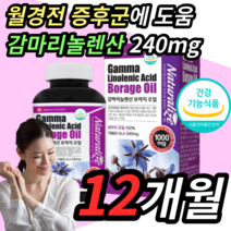 식약처 식약청 인증 달맞이 꽃 종자유 기름 감마 리놀렌산 감미레놀산 보라지 오일 추출물 240mg 오메가6 GLA 생리 월경 전 PMS 증후군 갱년기 여성 여자 피부 부모님 영양제, 2박스 360캡슐 12개월