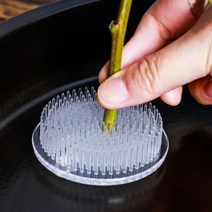 원형 꽃꽂이 생화 수반 고정 흡착식 침봉 DD-11682, 투명, 투명