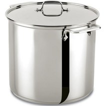All-Clad 59916 스테인리스 스틸 식기 세척기 사용 가능 육수 냄비 조리기구 16쿼트 실버, 16-Quart