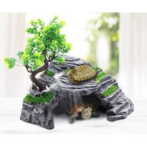 거북이육지 동굴 은신처 작은 애완용 사육장 집 은신처 C562, 소형