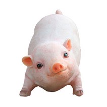 돼지 장식품정원 수지 동물 인형 장식품 야외 풍경 조각 새끼, 01 As shown