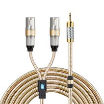HiFi 미니 잭 3.5mm 2 XLR 3 핀 오디오 케이블 PC 헤드폰 앰프 MP3 믹싱 콘솔 듀얼 xlr에서 3.5 1M 2M M 5M 8M 10M, 01 Black_04 5m, [01] Black