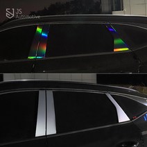 JS automotive 그랜저HG 홀로그램 프리즘 빛반사 윈도우 B필러 DIY 스티커 몰딩 익스테리어 인테리어 튜닝 용품, 블랙홀로그램