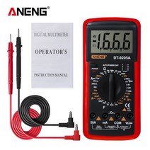ANENG DT9205A 디지털 멀티미터 ACDC 트랜지스터 테스터 전기 NCV 테스트 미터 전문 아날로그 자동 범위 멀티메트로, 협동사, 빨간색