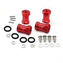 GPM ERV010 및 15mm 휠 육각 어댑터 세트 RC 자동차 TRX 1/16 Mini E Revo 와이드 바디 낮은 무게 중심 결합기, [02] 빨간