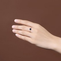 자수정 반지 보석 유색 스털링 실버 빈티지 솔리테어 라운드 자연석 푸른 모래 반지 여성 위한 보석 기념일
