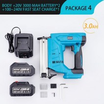 타정기 에어 충전 타카 21V 무선 공압 충전 네일 건 V 형 합금 노즐 Makita 18V 배터리 목공 DIY 전기, 05 2 Battery 3.0A