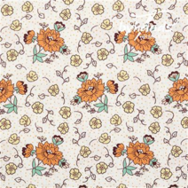 바이핸즈 면20수 피드색 꽃무늬 패브릭 퀼트 원단 - 1/2yd, 9.다알리아-오렌지