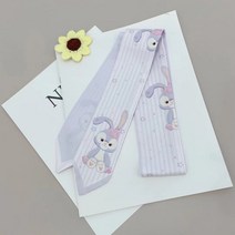 DFMEI.실크 스카프.Silk scarf.신상 스카프 여성 봄·가을 크로켓 헤어스타일 포니테일 롱 패션 헤어리본