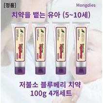 [본사정품] 저불소 몽디에스치약 100g x 4개세트 치약을뱉는유아 몽디에스 블루베리 베이비치약 저불소 몽디에스 패밀리치약 몽디에스저불소키즈 10살치약, l세트(4개)