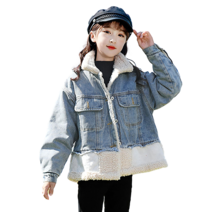 베비포 여아용 기모 뽀글이 데님 점퍼 CR2