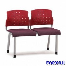 Foryou3313 2인용 연결의자 레인보우 팔무 사출 쿠션 의자 장 3인용, 아이보리 아이보리 레자