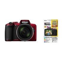 니콘 Nikon 디지털 카메라 쿨픽스 COOLPIX B600 BK 광학 60배 경량, 레드 + 단일 항목