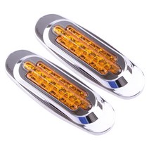 2Pcs 16 LED 사이드 마커 턴 신호등 앰버 3 와이어 자동차 트럭 트레일러 픽업 12V 전면 후면 왼쪽 오른쪽, 한개옵션0