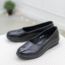 주호슈즈 보경 9813 근무화 알바화 흑색 3.5cm굽 여성 여자 성인 어머니 할머니 천연가죽 편리화 효도화 간호화