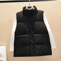 패딩 조끼 경량 오버핏 여성 고어텍 폴리 에스터 가을 겨울 코튼 블랙 질레 따뜻한 양복