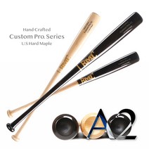 BMC 비엠씨 커스텀 프로시리즈 나무배트 우드배트 하드 메이플 A2 미들탑밸런스 스탠다드노브, 블랙내츄럴, 33인치 840g~855g