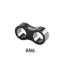 차량냉각 범용 알루미늄 AN4 AN6 AN8 AN10 빌릿 오일 연료 워터 호스 튜브 분리기 분배기 클램프 라인 키, 02 AN6 black