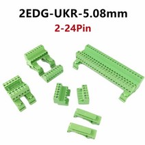 와이어 커넥터 레일 터미널 블록 1 세트 2-24 핀 2EDG-UKR-5.08mm 피치 5.08mm 나사 플매트 카펫 러그 인 딘 장착 대신, 05 6P