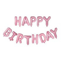 Reeen 해피버스데이 풍선 생일축하 호일 은박풍선 HAPPY BIRTHDAY, 핑크