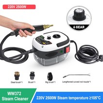 고압스팀청소기 다기능 스팀 청소기 2500W 고압 고온 스팀 청소기 에어컨 주방 후드 자동차 클리너, 01 White_03 UK_01 110V
