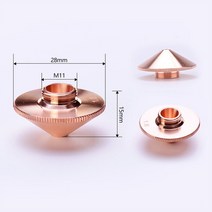 레이저커팅기 마킹기 라벨인쇄기 각인기 Condello D28-A 이중 단일 레이어 섬유 절단 노즐 Precitec HANS W, 01 D28-A-S_12 5.0mm