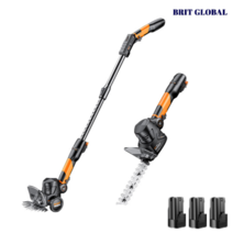 충전식 무선 예초기 잔디깍기 깍이 초경량 전동 전기 배터리 소형 휴대용 제초기 예취기, 프리미엄 예초기 배터리 3개 연장봉 포함