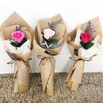 6color 핸드메이드 장미 비누꽃 한송이 / 꽃다발 포장, 6.민트