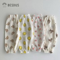 [당일발송]베스더스 유아 신생아 아기 백일 돌 봄 여름 고쟁이 냉장고 요루 거즈면 몸빼바지 어린이집 등원룩