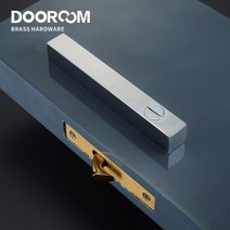 DOOROOM 황동 슬라이딩 도어 잠금 세트 핸들 북유럽 푸시 풀 우드 인테리어 거실 욕실 발코니 주방 로프트, 잠금 BC