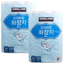 커클랜드 프리미엄 화장지 3겹 30롤 2개 롤휴지두루마리, 01.커클랜드 프리미엄 화장지 3겹 30롤 2팩