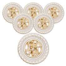 동대문단추왕 럭셔리 2 에라코트 단추 21mm, 골드화이트, 6개