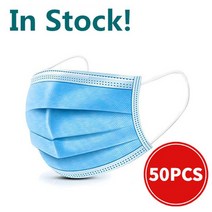 마스크 재고 있음! 일회용 검정색 마스크 3 겹 보호 입 가리개 필터 10/100 개 혼합 색상, 04 50PCS Blue, 한개옵션1