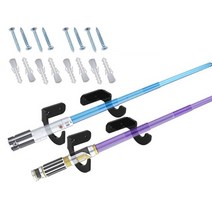 2 PCS Lightsaber 벽 마운트 디럭스 유니버설 아크릴 디스플레이 스탠드 홀더 지우기 또는 검정색 핸드 헬드 수평 라이트 세이버 랙, 검은색