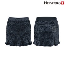 헬베스코 MWSK_489 블랙 여성 벨벳 스커트 골프치마