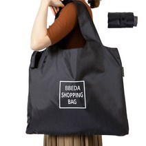 BBEDA 남여공용 초경량 접이식 휴대용 패션 쇼핑백 장바구니 가방 대용량 에코백 블랙