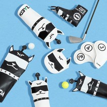 골때리는 프렌치 불독 골프채커버 6종 클럽헤드커버 유틸커버 드라이버커버 아이언퍼터커버, 우드, 화이트