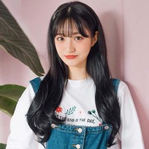 가발매니아 페미닌펌 69cm 오픈반가발 리얼하프피스(제디원사), 내츄럴블랙, 1개