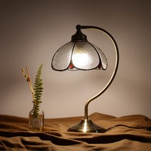 스테인글라스 A 빈티지 스탠드, 레드투명:LED 인치구 전구