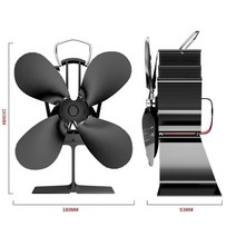 리버스난로 거꾸로타는 화목난로 벽난로 팬 4 블레이드 열 공급 나무 히터 Ecofan 조용한 집 화재 장소 효, 01 Fireplace Fan