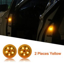 원격 시동 경보기 1/2/4Pcs 문 열림 안전 경고 범용 LED 충돌 방지 램프 마그네틱 센서 스트로브 깜박이 알, 08 2 PCS  Yellow