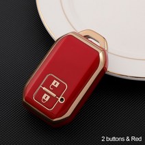 2-4 버튼 원격 키 홀더 자동차 커버 케이스 스즈키 에티가 스위프트 2017 웨건 R 일본 모노폴리 유형 3C, 04 2 buttons Red