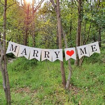 파티온 MARRY ME 하트 프로포즈 가랜드, 화이트