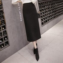 온스타일러 가름 무지 모직 롱스커트 겨울 스커트 치마 롱치마 모직치마