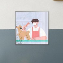 아트박스/꾸밈 iu218-즐거운하루의반려동물미용사-소형메탈프레임, 올리브/4타입